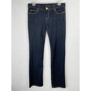 Michael Kors Womens Dark Wash Straight Leg Jeans Low Rise Blue Size 8